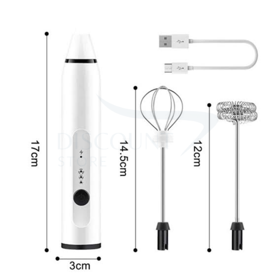 2 in 1 Rechargeable Electric Coffee Beater & Frother + FREE Nescafé Coffee Packet