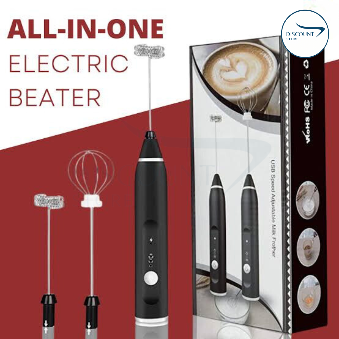 2 in 1 Rechargeable Electric Coffee Beater & Frother + FREE Nescafé Coffee Packet
