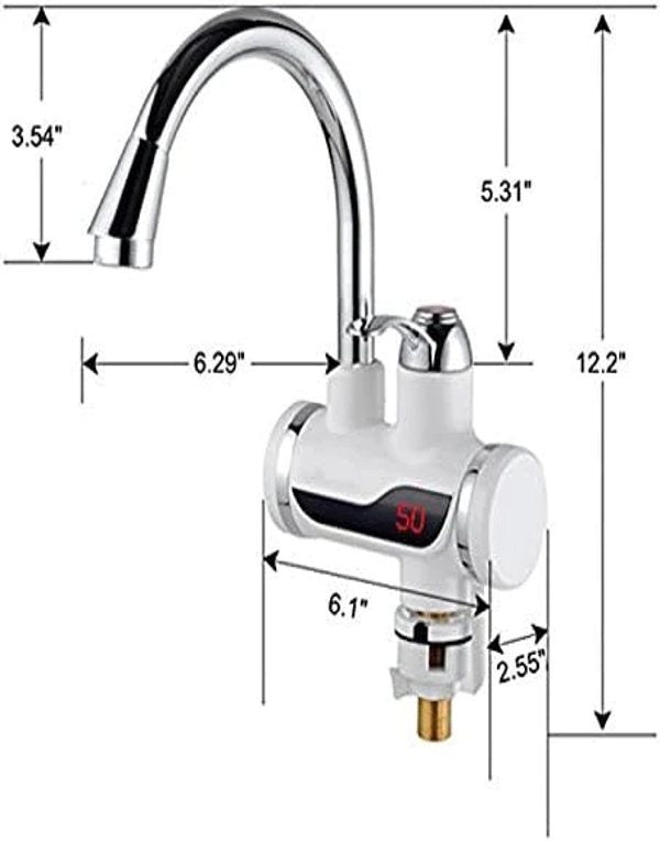 Electric Instant Water Heating Tap with LED Temperature Display Hot Water Faucet
