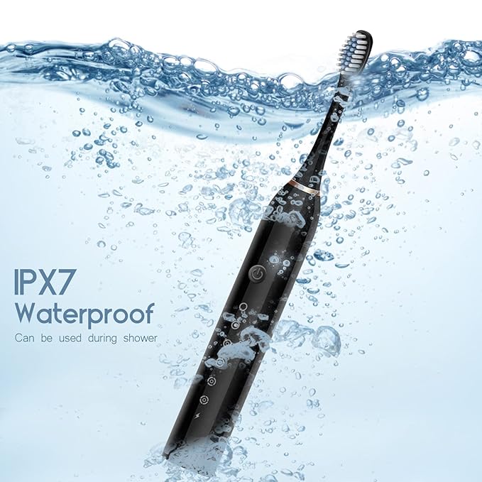 6 Modes Sonic Electric Toothbrushes for Adults Kids Smart Timer Rechargeable Whitening Toothbrush Waterproof 4 Brush Head