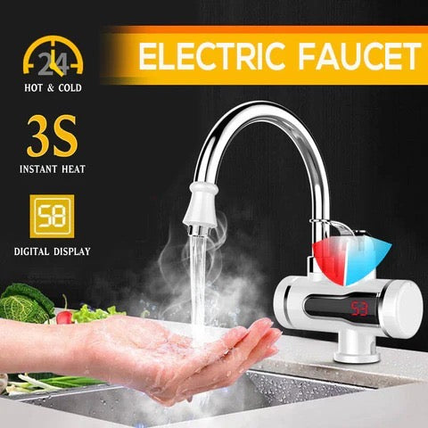 Electric Instant Water Heating Tap with LED Temperature Display Hot Water Faucet