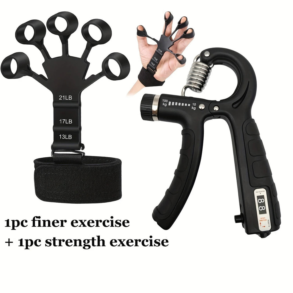 Hand Grip with Counter+1 pc Silicone Finger Exercise Grip